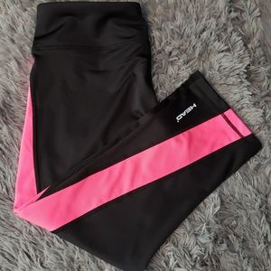 Head black/pink crop leggings
